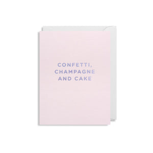 Mini Card Confetti Champagne and Cake