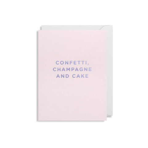 Mini Card Confetti Champagne and Cake