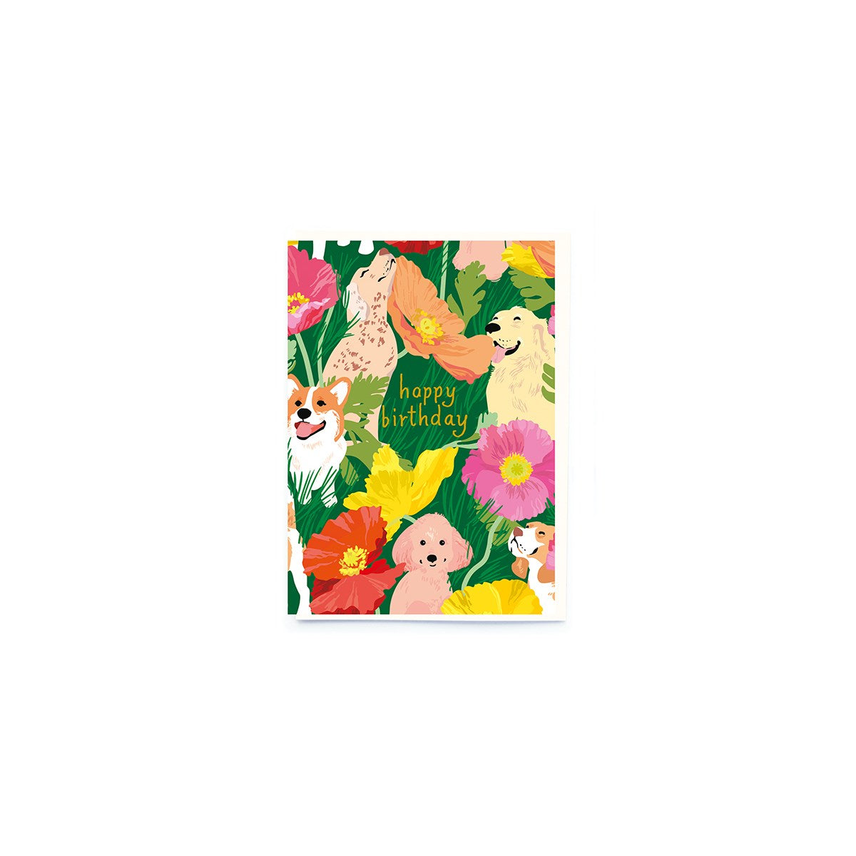Happy Birthday Dogs & Poppies Card