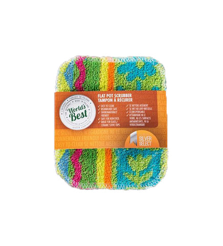 World's Best Pot Scrubber - Flat Multi Colour