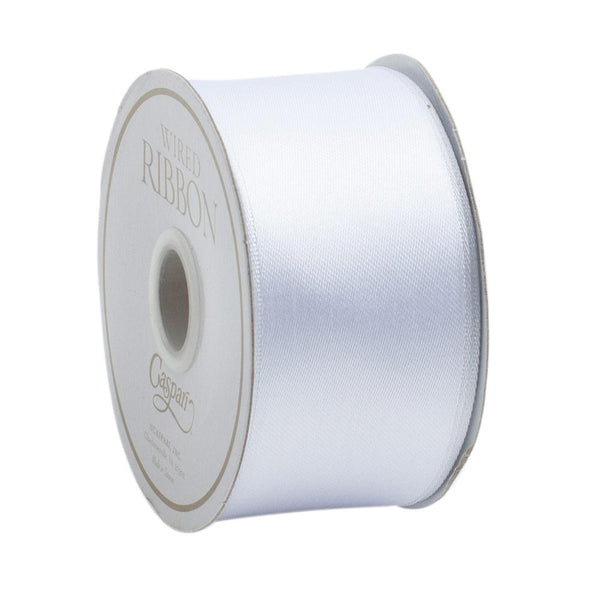 Ribbon - White Satin Wired Ribbon