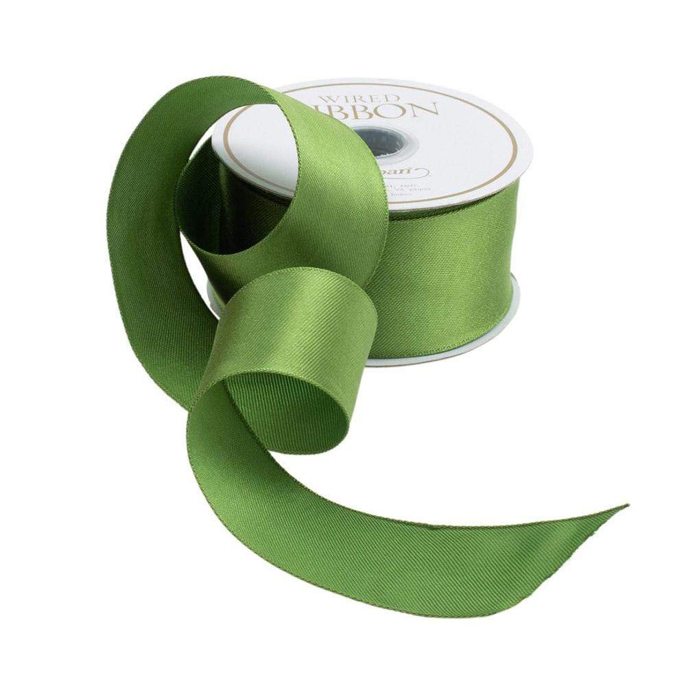 Ribbon - Apple Green Satin Wired Ribbon