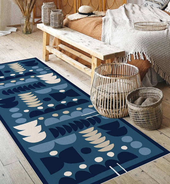 Multi Blue Patterned Rug