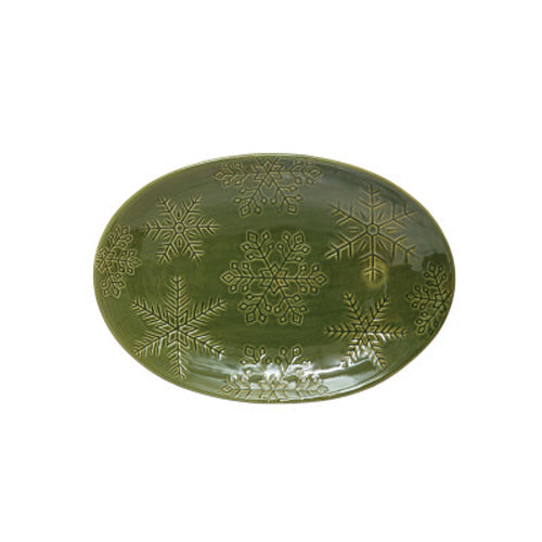 Green Stoneware Platter