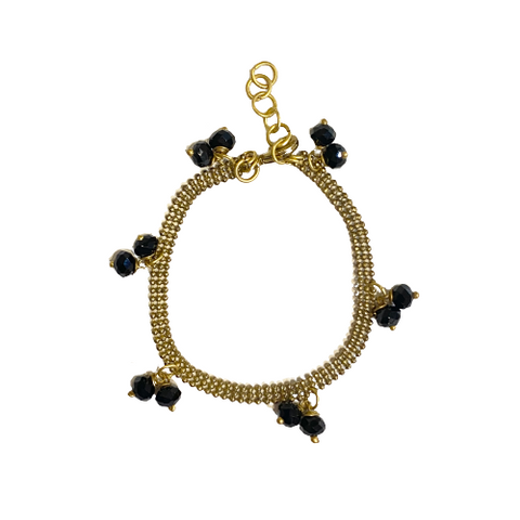 Gold & Black Beaded Bracelet