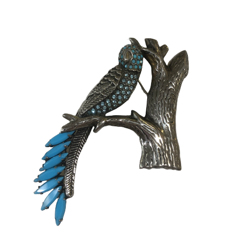 Vintage Turquoise Bird Brooch