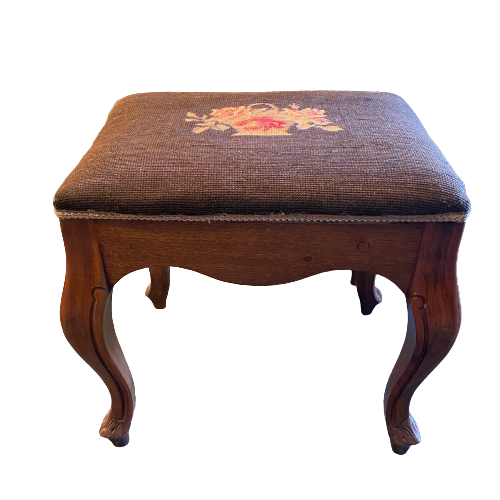 Vintage Needlepoint Footstool