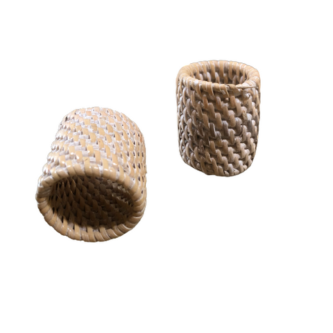White Washed Rattan Napkin Ring