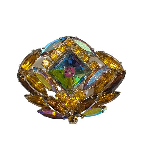 Vintage Colourful Jeweled Brooch
