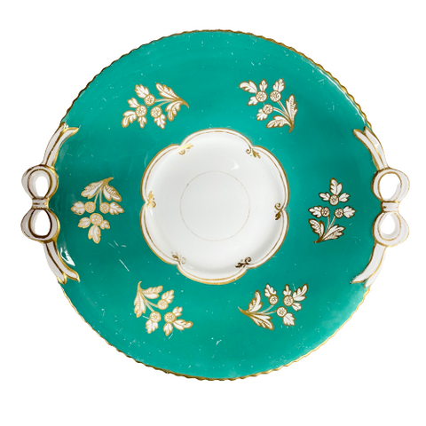 Vintage Turquoise & Floral Plate