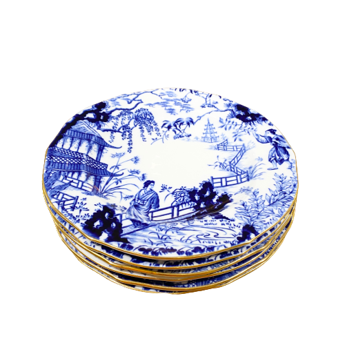 Vintage Blue Mikado Royal Crown Derby Dessert Plate
