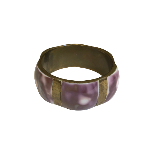 Vintage Mauve & Brass Bangle