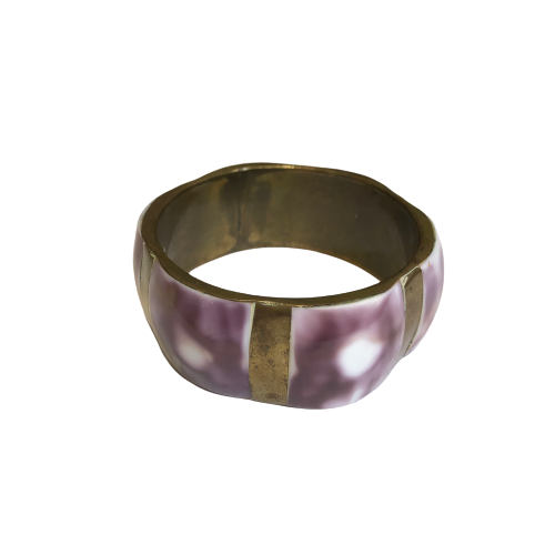 Vintage Mauve & Brass Bangle