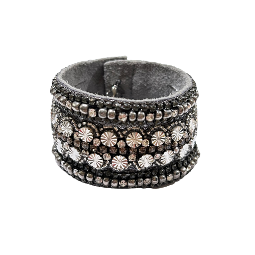 Silver Jeweled Magnetic Bracelet
