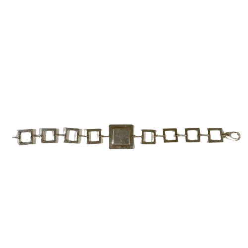 Vintage Sterling Silver Square Bracelet