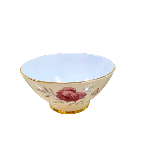 Vintage Rose & Pale Blue Small Bone China Bowl