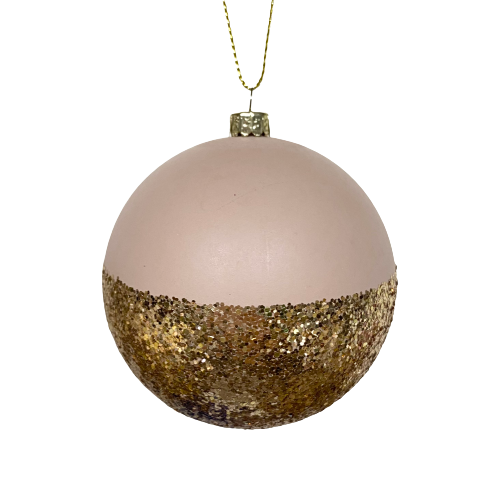 Blush & Gold Glitter Ornament