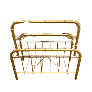 Vintage Goldleaf Bamboo Style Magazine Rack